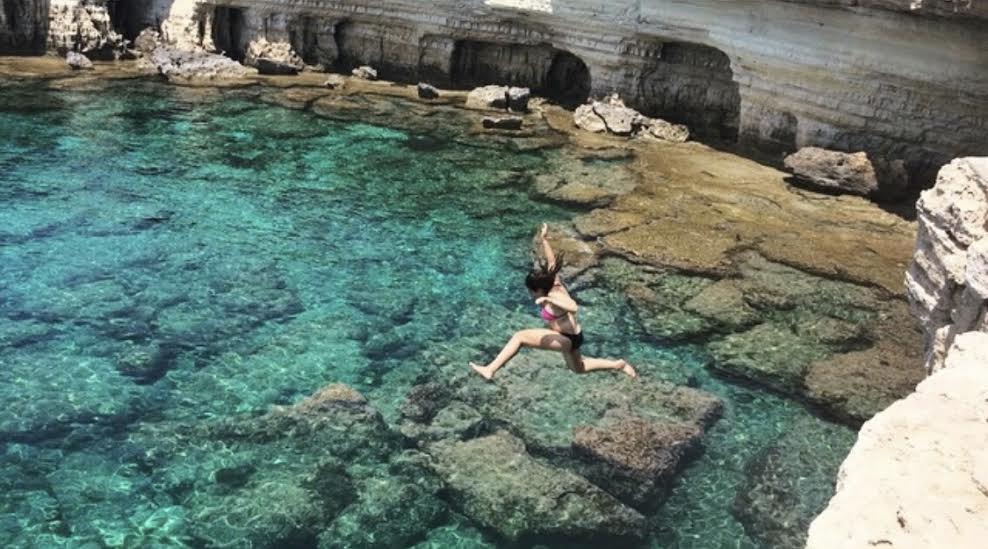 cliff jumping in Cyprus