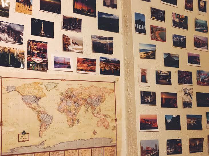 travel inspiration wall