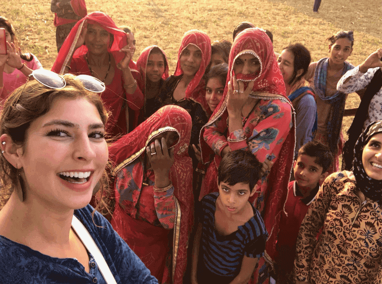 Taking a selfie with indian locals