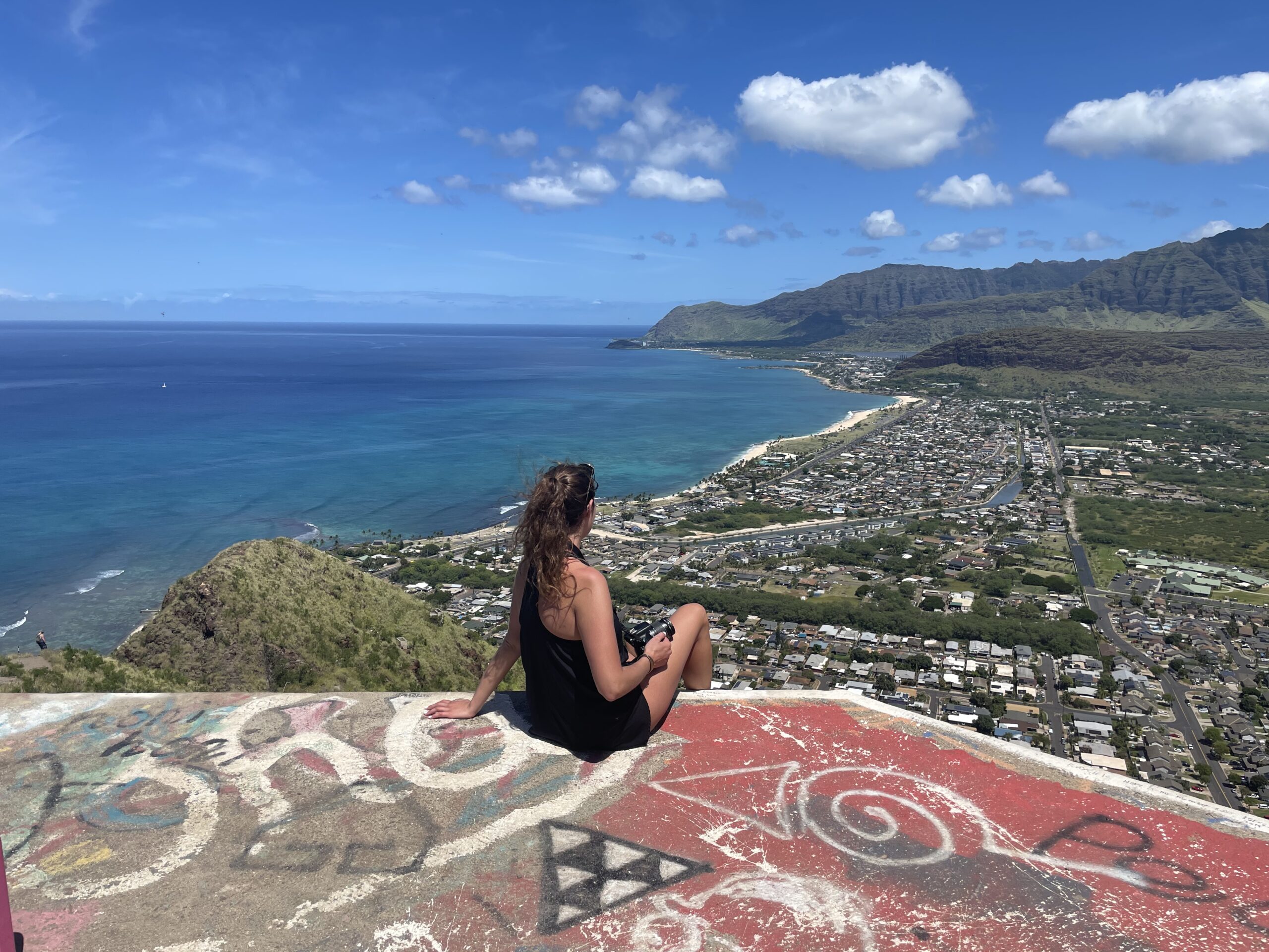 taking in the view over oahu, hawaii
