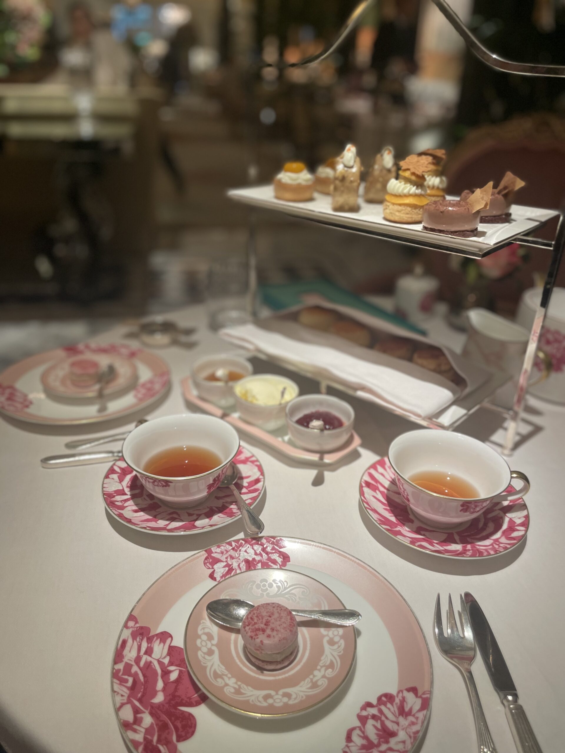 High tea at the Dorchester Hotel