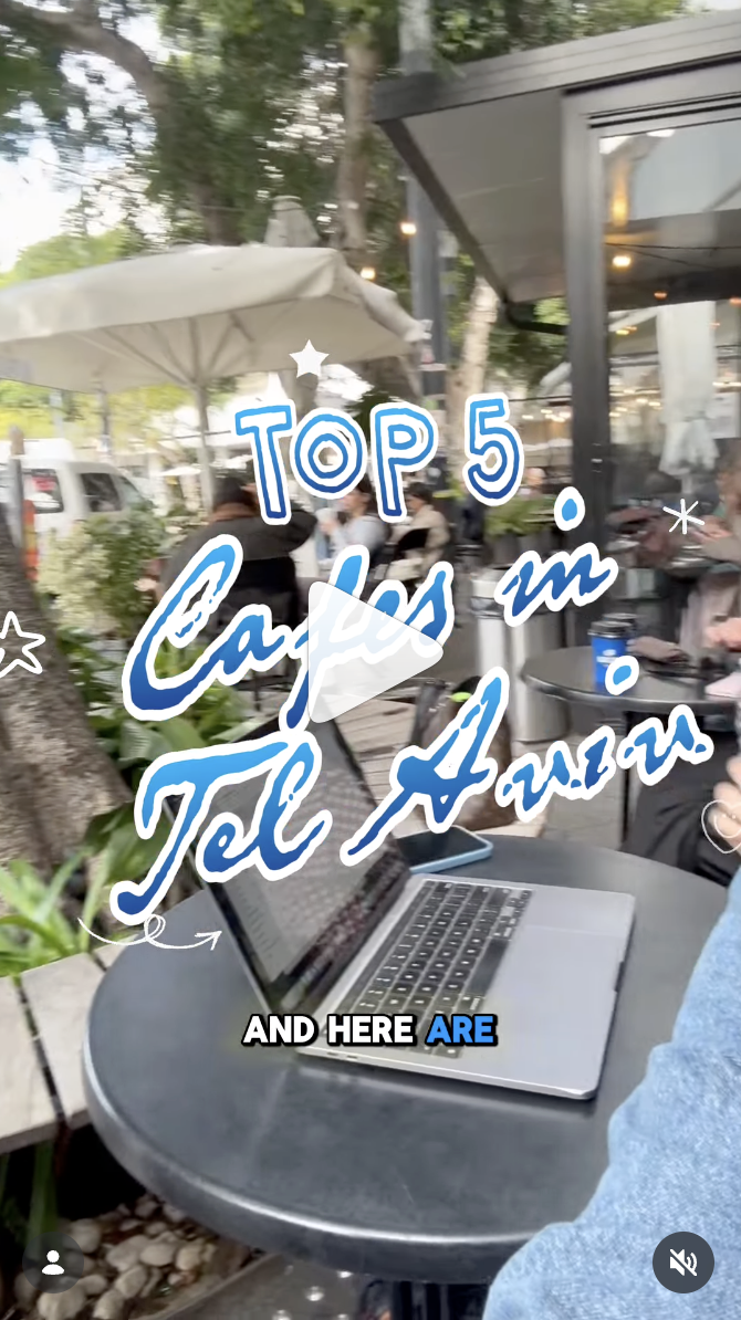 Top 5 Cafes in Tel Aviv Social Video Reel